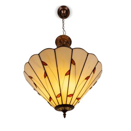 Brilagi - Tiffany-vitraažlühter ketiga FOLIA 3xE27/60W/230V läbimõõt 50 cm