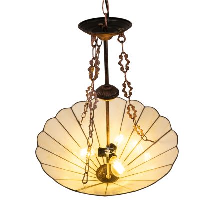 Brilagi - Tiffany-vitraažlühter ketiga FOLIA 3xE27/60W/230V läbimõõt 50 cm