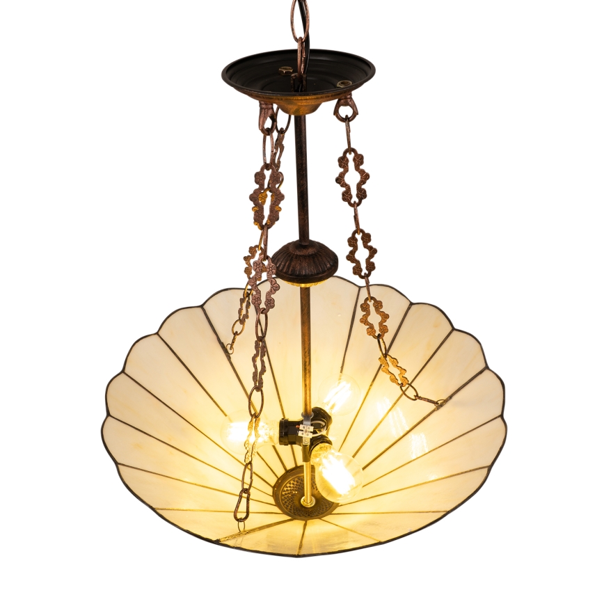 Brilagi - Tiffany-vitraažlühter ketiga FOLIA 3xE27/60W/230V läbimõõt 50 cm