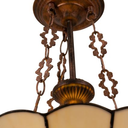 Brilagi - Tiffany-vitraažlühter ketiga FOLIA 3xE27/60W/230V läbimõõt 50 cm