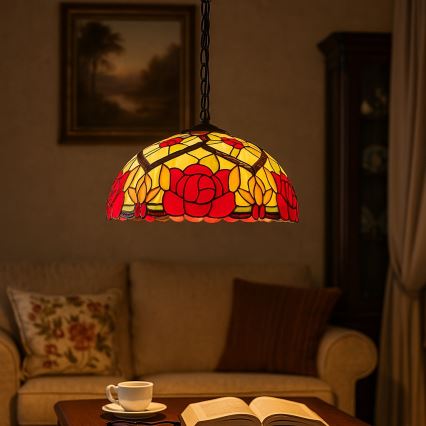 Brilagi - Tiffany vitraažlühter ketiga GARLAN 2xE27/60W/230V
