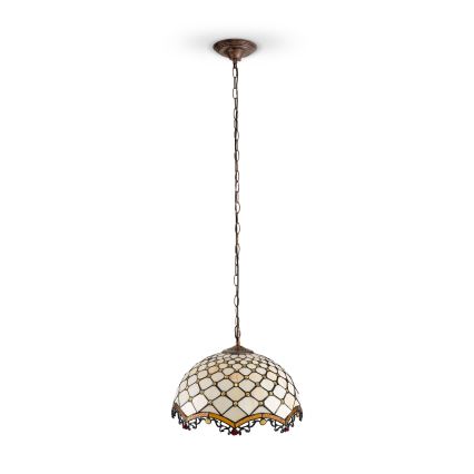 BRILAGI - Tiffany vitraažlühter ketiga IVORY 1xE27/60W/230V läbimõõt 40 cm