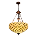 BRILAGI - Tiffany vitraažlühter ketiga IVORY SMOOTH 3xE27/60W/230V läbimõõt 50 cm