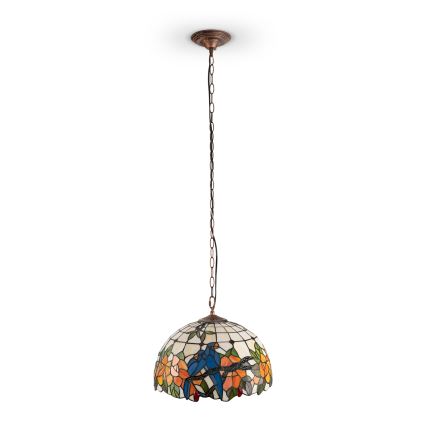 Brilagi - Tiffany vitraažlühter ketiga JUNGLE 1xE27/60W/230V Ø 40 cm