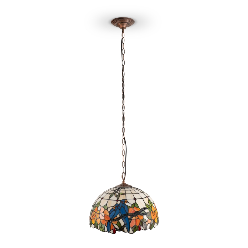 Brilagi - Tiffany vitraažlühter ketiga JUNGLE 1xE27/60W/230V Ø 40 cm