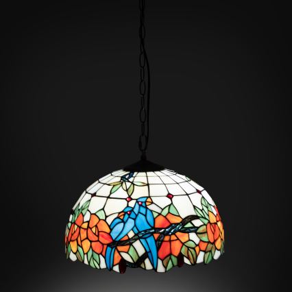 Brilagi - Tiffany vitraažlühter ketiga JUNGLE 1xE27/60W/230V Ø 40 cm