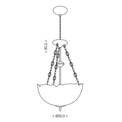 Brilagi - Tiffany vitraažlühter ketiga JUNGLE 3xE27/60W/230V läbimõõt 50 cm