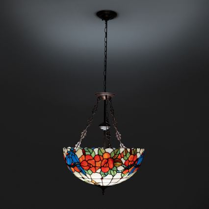 Brilagi - Tiffany vitraažlühter ketiga JUNGLE 3xE27/60W/230V läbimõõt 50 cm