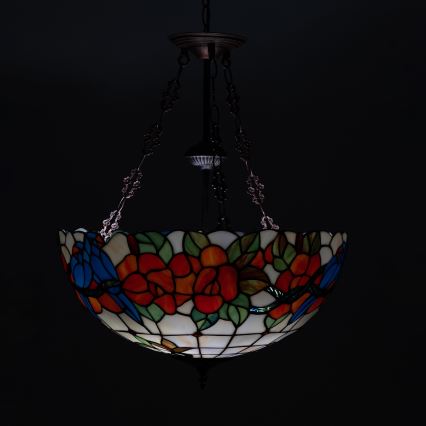 Brilagi - Tiffany vitraažlühter ketiga JUNGLE 3xE27/60W/230V läbimõõt 50 cm