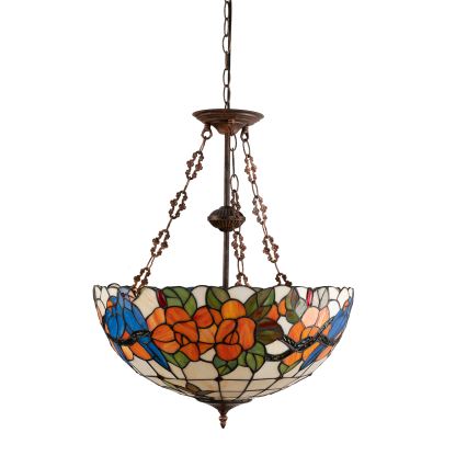 Brilagi - Tiffany vitraažlühter ketiga JUNGLE 3xE27/60W/230V läbimõõt 50 cm
