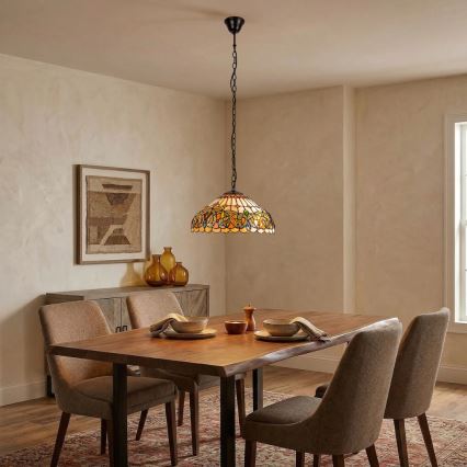 Brilagi - Tiffany vitraažlühter ketiga LUISA 2xE27/60W/230V