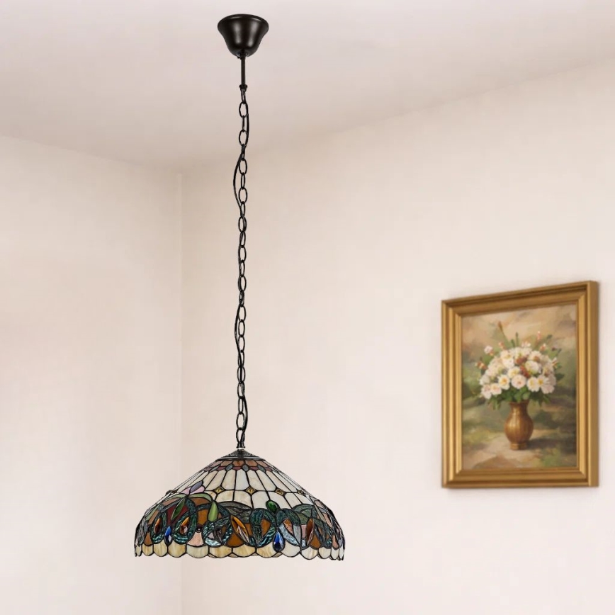 Brilagi - Tiffany vitraažlühter ketiga LUISA 2xE27/60W/230V