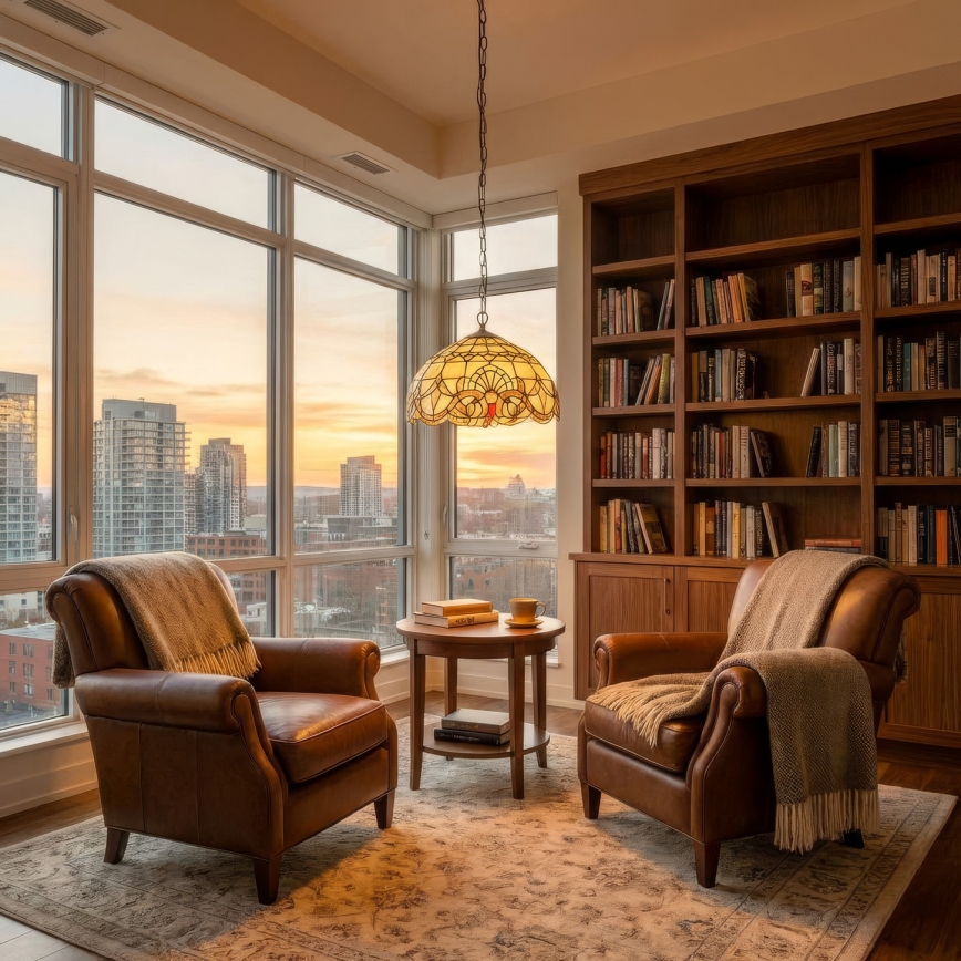 Brilagi - Tiffany vitraažlühter ketiga MIRABELLA 1xE27/60W/230V Ø 40 cm