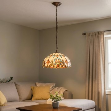 Brilagi - Tiffany vitraažlühter ketiga MIRABELLA 1xE27/60W/230V Ø 40 cm