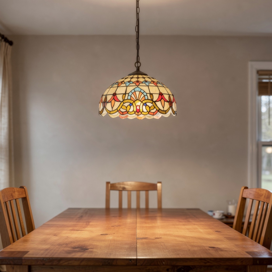 Brilagi - Tiffany vitraažlühter ketiga MIRABELLA 1xE27/60W/230V Ø 40 cm