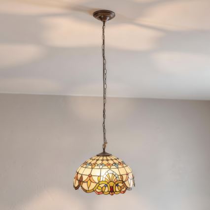 Brilagi - Tiffany vitraažlühter ketiga MIRABELLA 1xE27/60W/230V Ø 40 cm