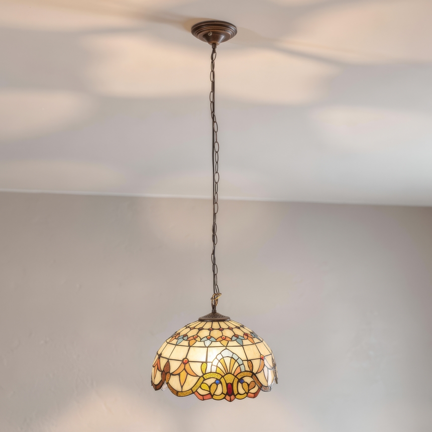 Brilagi - Tiffany vitraažlühter ketiga MIRABELLA 1xE27/60W/230V Ø 40 cm