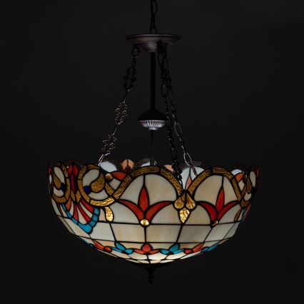 Brilagi - Tiffany-vitraažlühter ketiga MIRABELLA 3xE27/60W/230V läbimõõt 50 cm