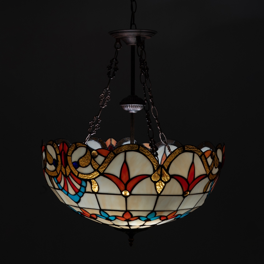 Brilagi - Tiffany-vitraažlühter ketiga MIRABELLA 3xE27/60W/230V läbimõõt 50 cm