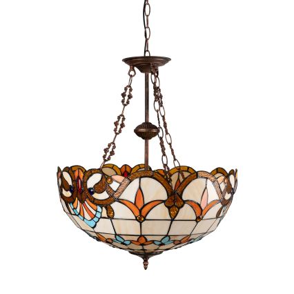 Brilagi - Tiffany-vitraažlühter ketiga MIRABELLA 3xE27/60W/230V läbimõõt 50 cm
