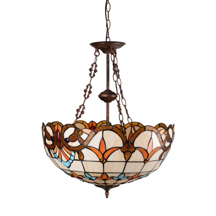 Brilagi - Tiffany-vitraažlühter ketiga MIRABELLA 3xE27/60W/230V läbimõõt 50 cm
