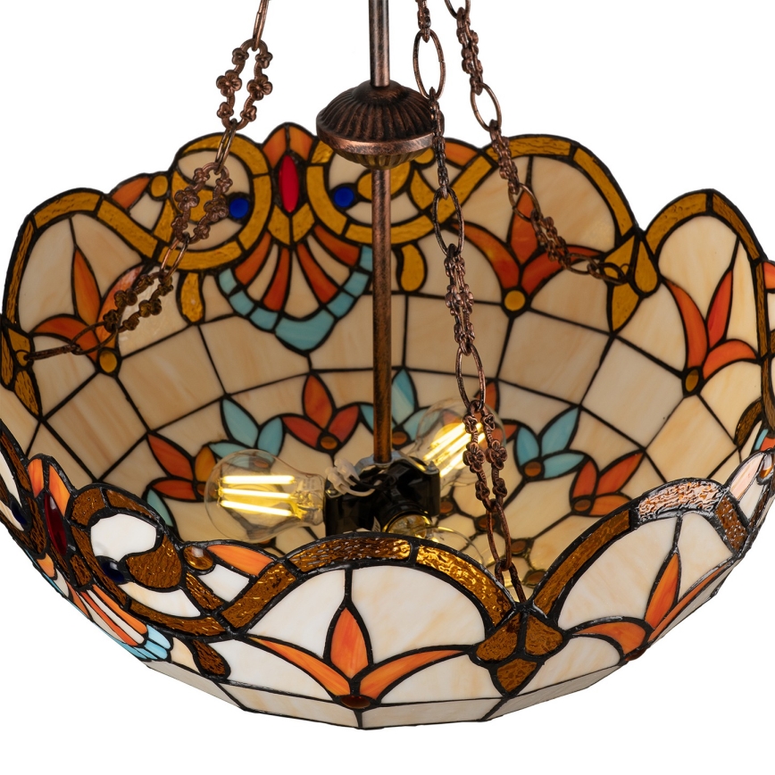 Brilagi - Tiffany-vitraažlühter ketiga MIRABELLA 3xE27/60W/230V läbimõõt 50 cm