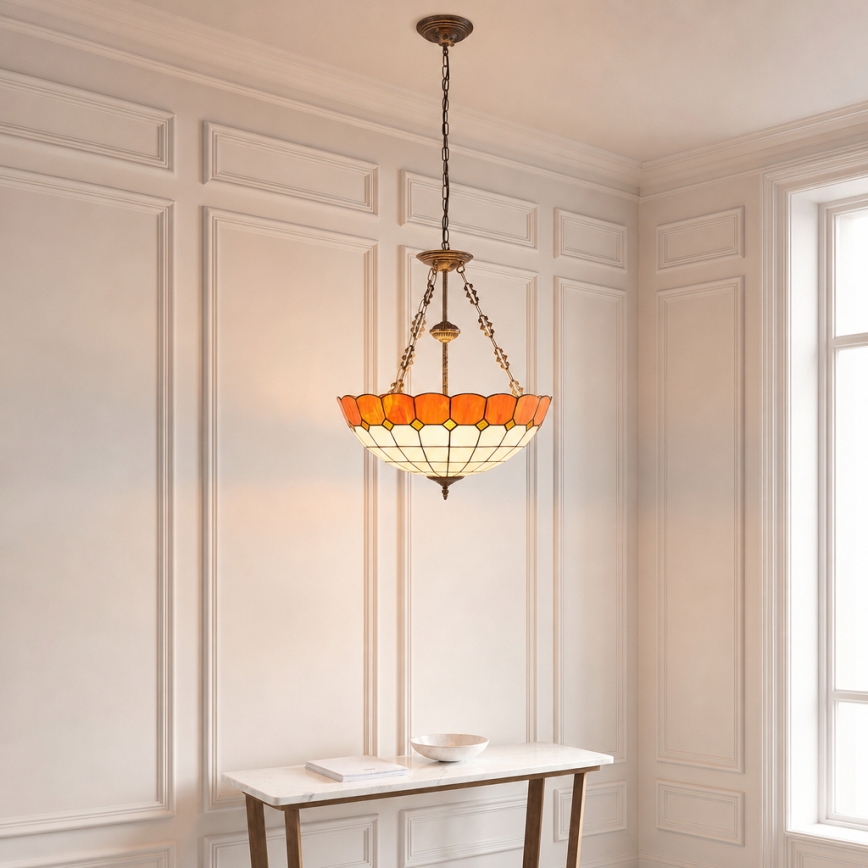 Brilagi - Tiffany vitraažlühter ketiga SIENNA 3xE27/60W/230V läbimõõt 50 cm
