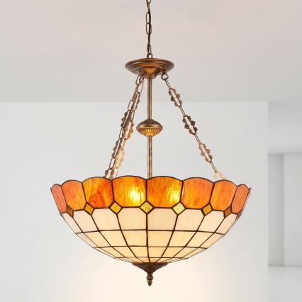 Brilagi - Tiffany vitraažlühter ketiga SIENNA 3xE27/60W/230V läbimõõt 50 cm