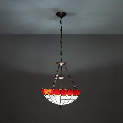 Brilagi - Tiffany vitraažlühter ketiga SIENNA 3xE27/60W/230V läbimõõt 50 cm