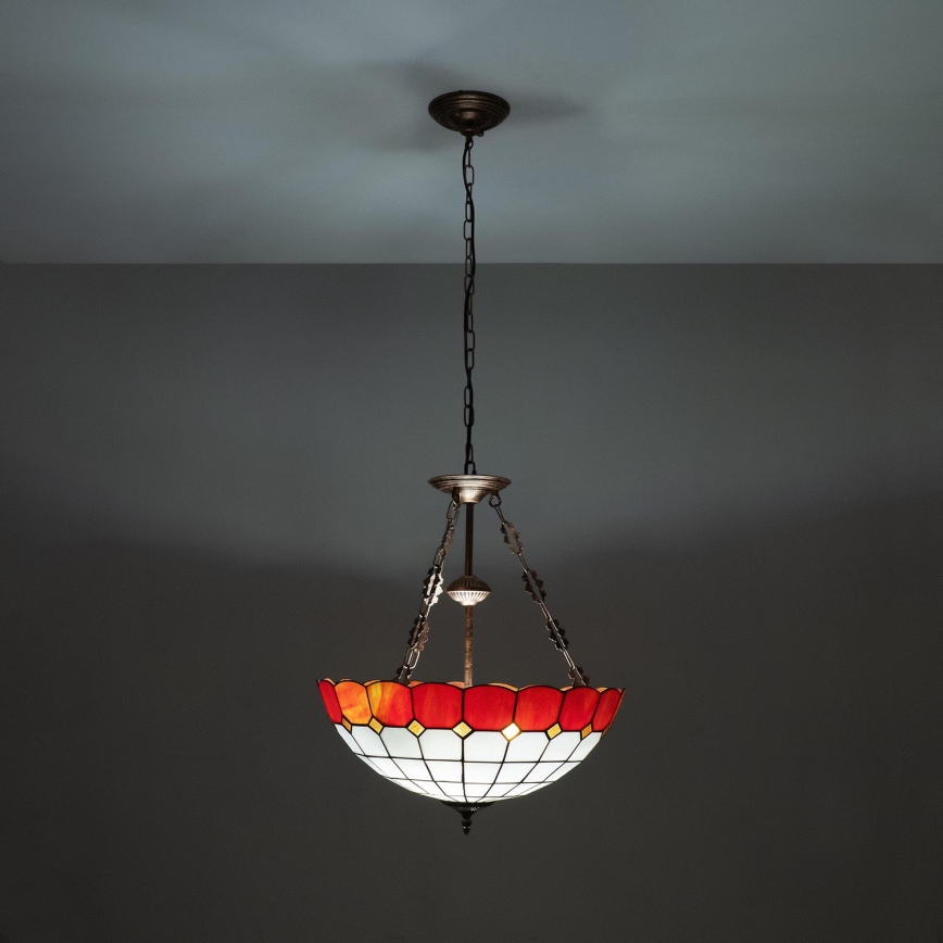 Brilagi - Tiffany vitraažlühter ketiga SIENNA 3xE27/60W/230V läbimõõt 50 cm