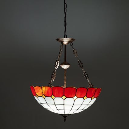Brilagi - Tiffany vitraažlühter ketiga SIENNA 3xE27/60W/230V läbimõõt 50 cm