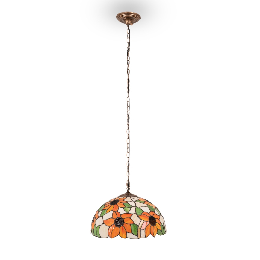 Brilagi - Tiffany vitraažlühter ketiga SUNFLOWER 1xE27/60W/230V läbimõõt 40 cm
