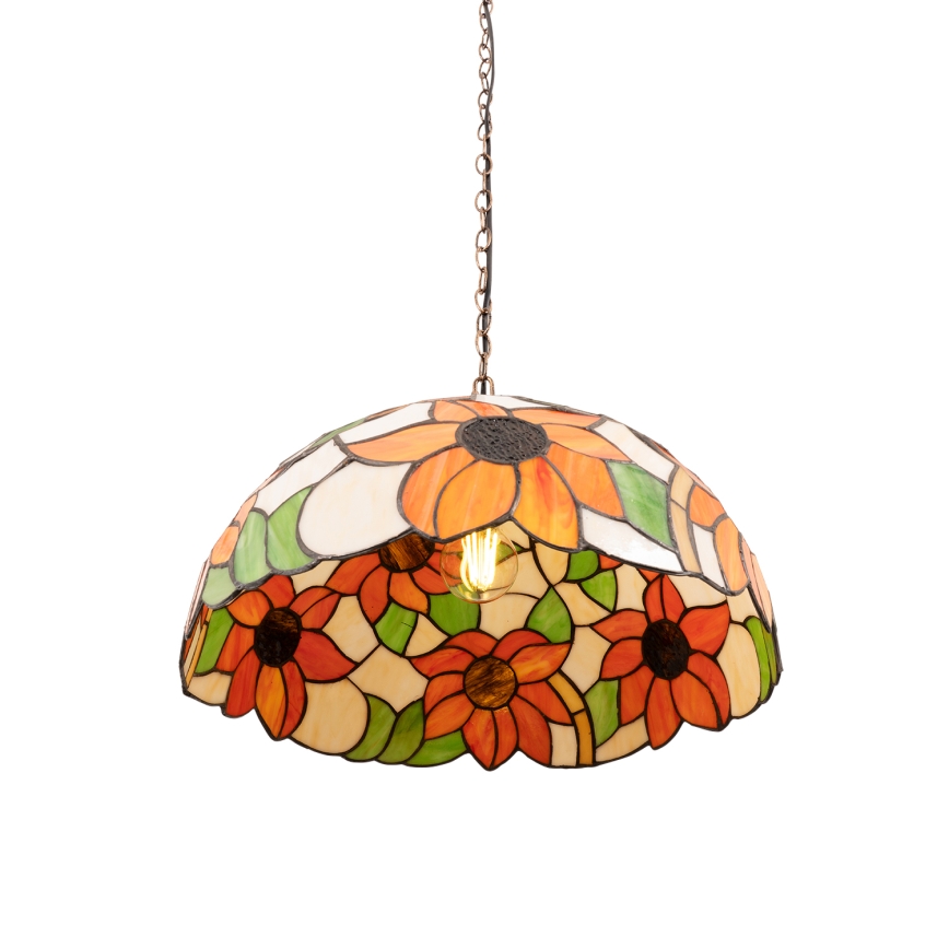 Brilagi - Tiffany vitraažlühter ketiga SUNFLOWER 1xE27/60W/230V läbimõõt 40 cm