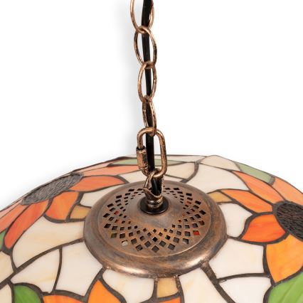 Brilagi - Tiffany vitraažlühter ketiga SUNFLOWER 1xE27/60W/230V läbimõõt 40 cm