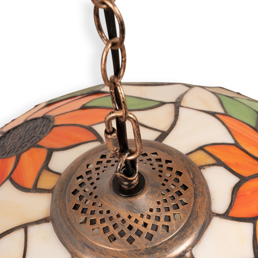 Brilagi - Tiffany vitraažlühter ketiga SUNFLOWER 1xE27/60W/230V läbimõõt 40 cm