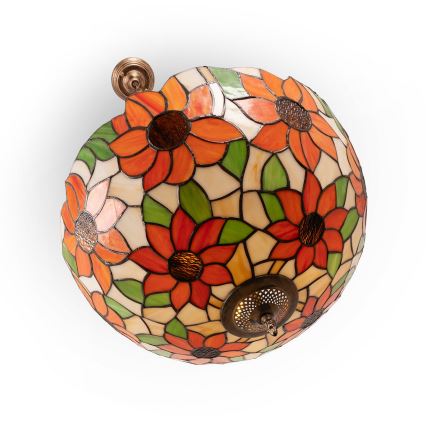 Brilagi - Tiffany vitraažlühter ketiga SUNFLOWER 3xE27/60W/230V läbimõõt 50 cm