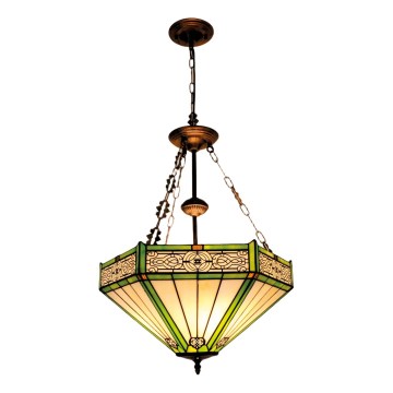 BRILAGI - Tiffany-vitraažlüster ketiga EMERALD 3xE27/60W/230V Ø 50 cm