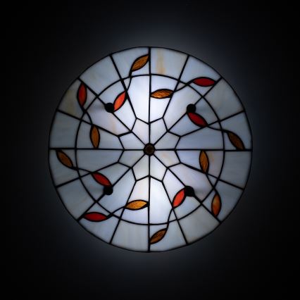 Brilagi - Tiffany vitraažne laelamp FOLIA 3xE27/60W/230V, läbimõõt 40 cm