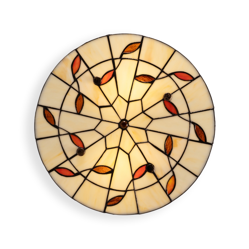 Brilagi - Tiffany vitraažne laelamp FOLIA 3xE27/60W/230V, läbimõõt 40 cm
