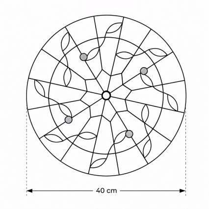 Brilagi - Tiffany vitraažne laelamp FOLIA 3xE27/60W/230V, läbimõõt 40 cm