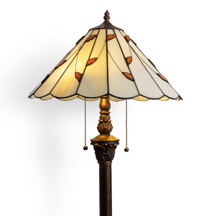 Brilagi - Tiffany-vitraažpõrandalamp FOLIA 2xE27/60W/230V