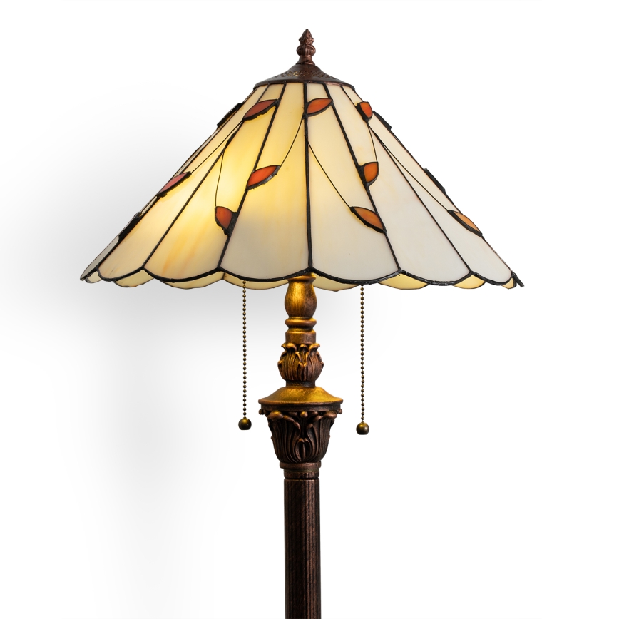 Brilagi - Tiffany-vitraažpõrandalamp FOLIA 2xE27/60W/230V