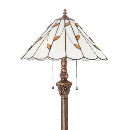Brilagi - Tiffany-vitraažpõrandalamp FOLIA 2xE27/60W/230V