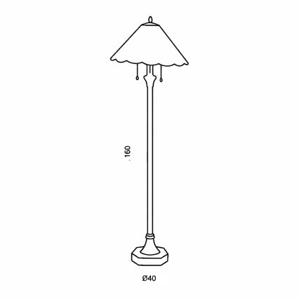 Brilagi - Tiffany-vitraažpõrandalamp FOLIA 2xE27/60W/230V