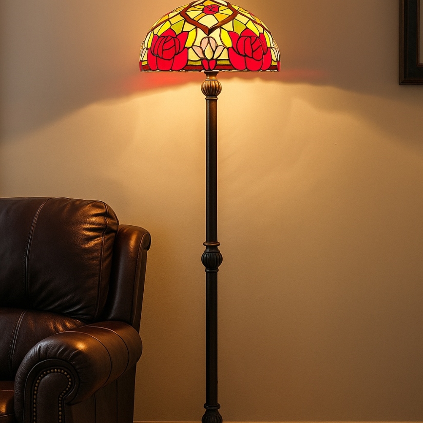 Brilagi - Tiffany vitraažpõrandalamp GARLAN 2xE27/60W/230V