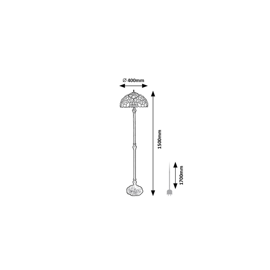 Brilagi - Tiffany vitraažpõrandalamp GARLAN 2xE27/60W/230V