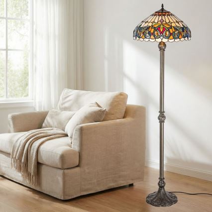 Brilagi - Tiffany vitraažpõrandalamp LUISA 2xE27/60W/230V