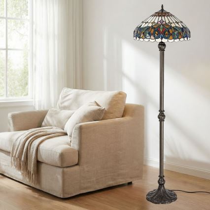 Brilagi - Tiffany vitraažpõrandalamp LUISA 2xE27/60W/230V