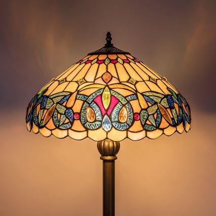 Brilagi - Tiffany vitraažpõrandalamp LUISA 2xE27/60W/230V