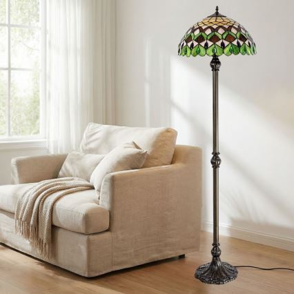 Brilagi - Tiffany vitraažpõrandalamp MARGARET 2xE27/60W/230V